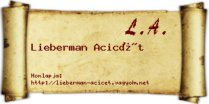 Lieberman Acicét névjegykártya